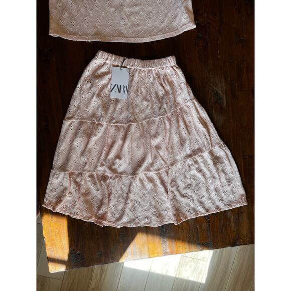 NWT ZARA Embroidered Tiered Skirt and Top Girls Size 13-14 - Picture 7 of 11